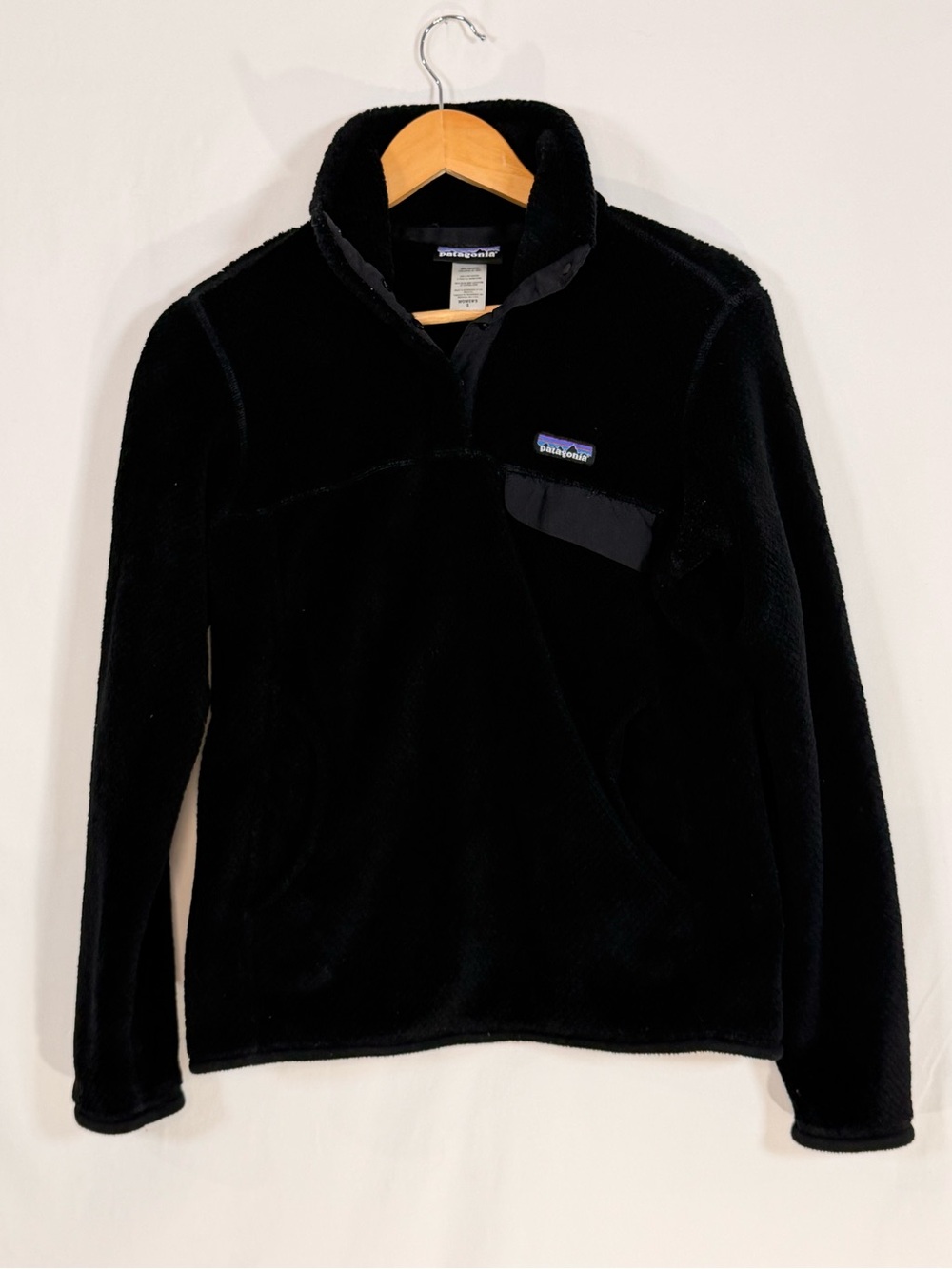 Patagonia Re-Tool Snap-T Fleece Pullover Women’s S Black Sherpa Synchilla Jacket
